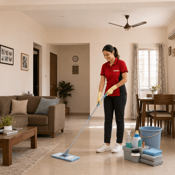 DOORO partner cleaning a kitchen counter