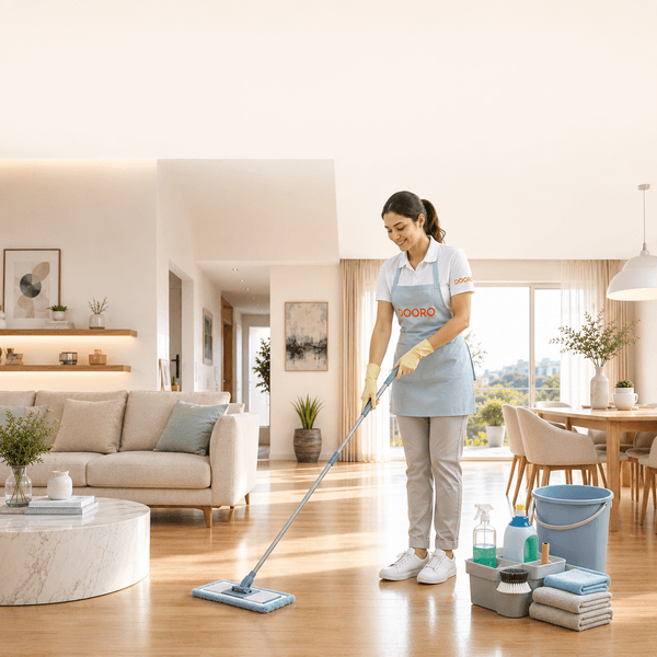 DOORO partner cleaning a kitchen counter